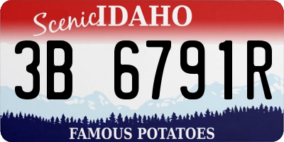 ID license plate 3B6791R