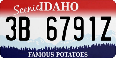 ID license plate 3B6791Z