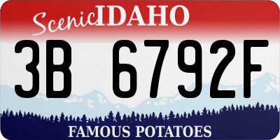 ID license plate 3B6792F
