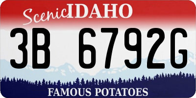 ID license plate 3B6792G