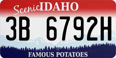 ID license plate 3B6792H