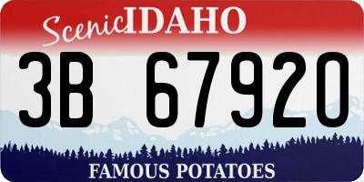 ID license plate 3B6792O