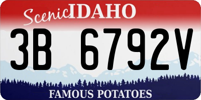ID license plate 3B6792V