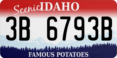 ID license plate 3B6793B