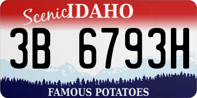 ID license plate 3B6793H