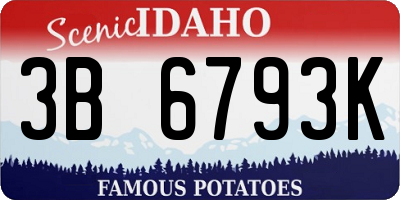 ID license plate 3B6793K