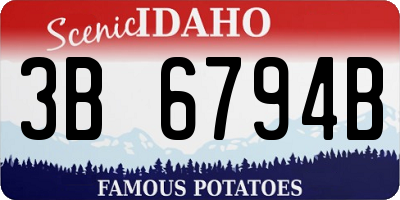 ID license plate 3B6794B
