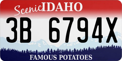 ID license plate 3B6794X