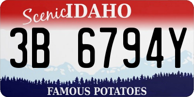 ID license plate 3B6794Y