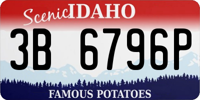 ID license plate 3B6796P
