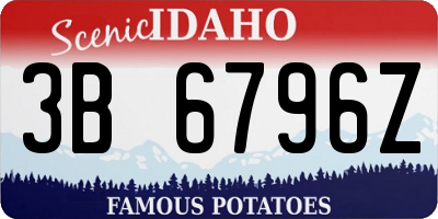 ID license plate 3B6796Z