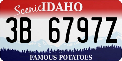 ID license plate 3B6797Z