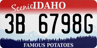 ID license plate 3B6798G