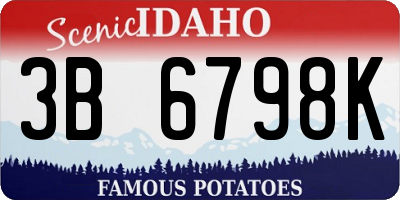 ID license plate 3B6798K