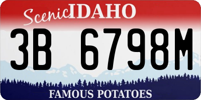 ID license plate 3B6798M