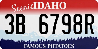ID license plate 3B6798R