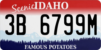 ID license plate 3B6799M