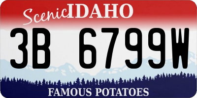 ID license plate 3B6799W