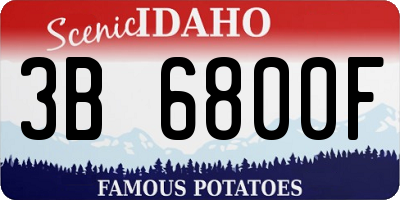 ID license plate 3B6800F