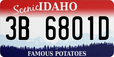 ID license plate 3B6801D
