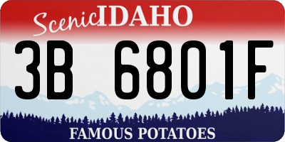 ID license plate 3B6801F