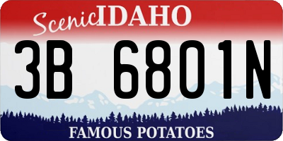 ID license plate 3B6801N