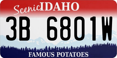 ID license plate 3B6801W