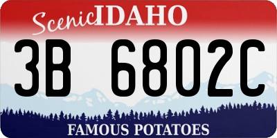 ID license plate 3B6802C