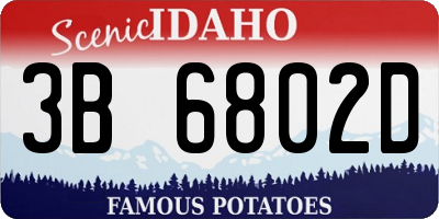 ID license plate 3B6802D