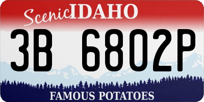 ID license plate 3B6802P