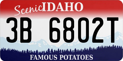 ID license plate 3B6802T