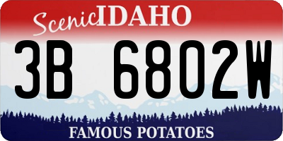 ID license plate 3B6802W