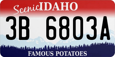 ID license plate 3B6803A