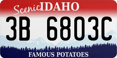 ID license plate 3B6803C