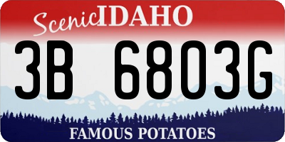 ID license plate 3B6803G