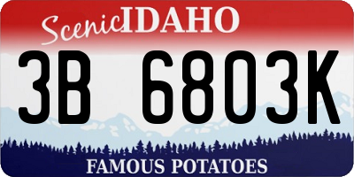 ID license plate 3B6803K