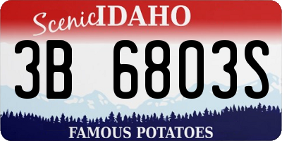 ID license plate 3B6803S