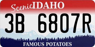 ID license plate 3B6807R