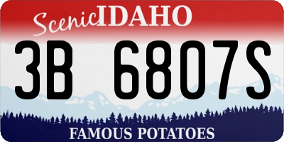 ID license plate 3B6807S