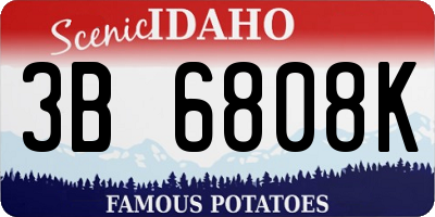 ID license plate 3B6808K
