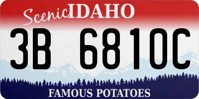 ID license plate 3B6810C