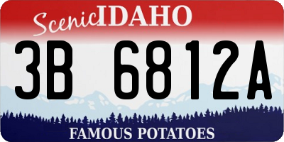 ID license plate 3B6812A