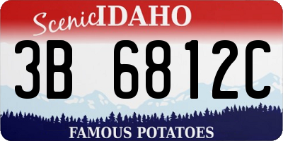 ID license plate 3B6812C