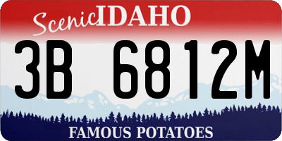 ID license plate 3B6812M