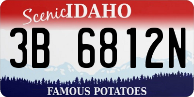 ID license plate 3B6812N