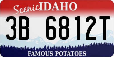 ID license plate 3B6812T