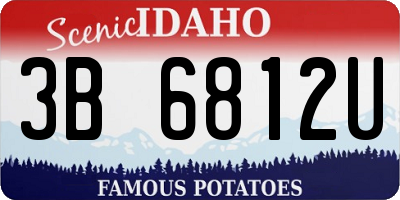 ID license plate 3B6812U