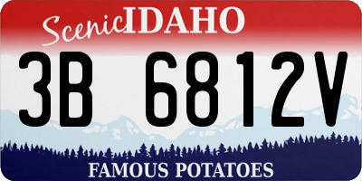 ID license plate 3B6812V