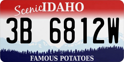 ID license plate 3B6812W
