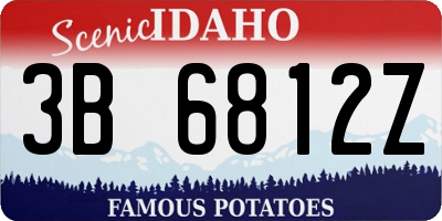 ID license plate 3B6812Z